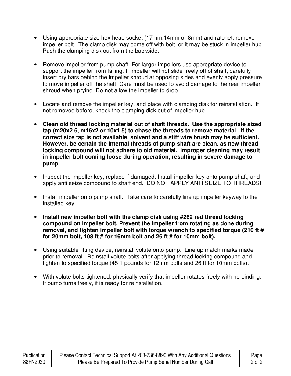 HOMA A Series Impeller Change User Manual | Page 2 / 2