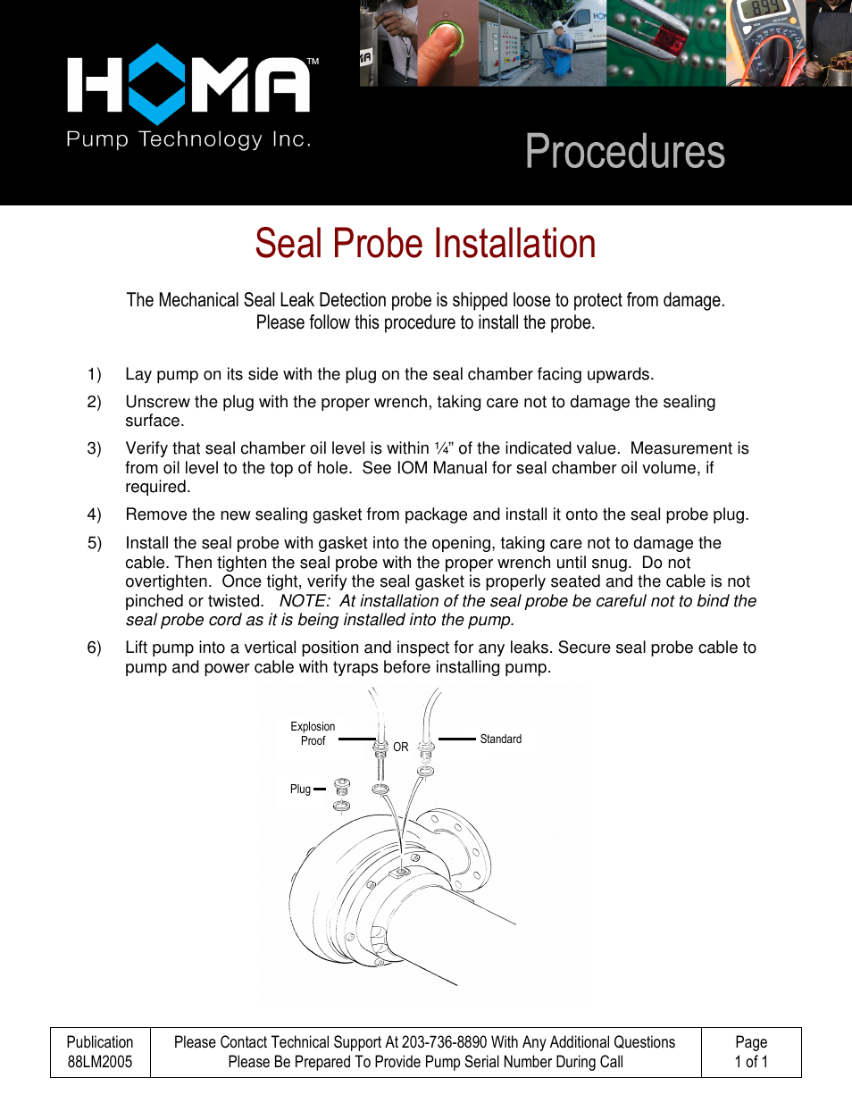 HOMA External Seal Probe Installation User Manual | 1 page