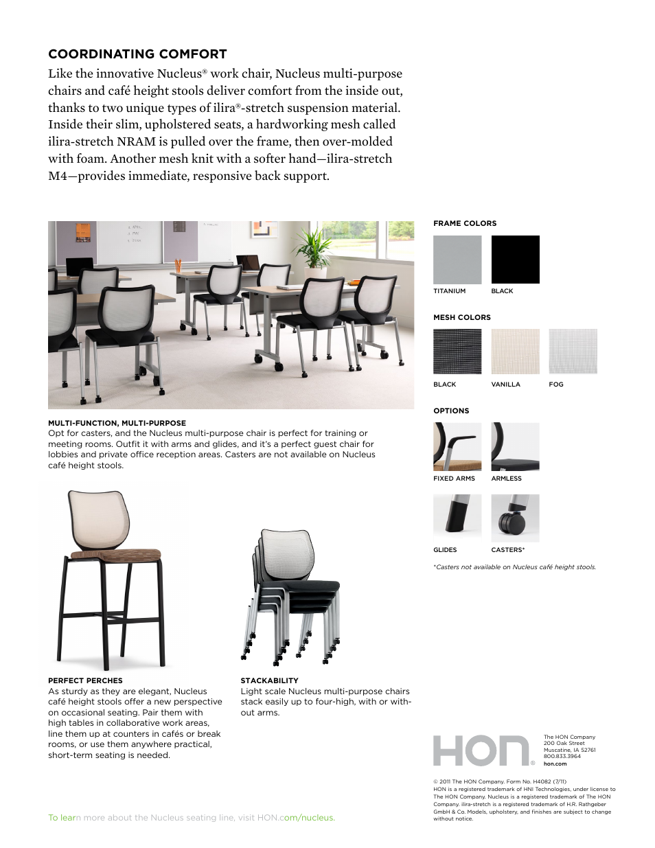 HON Nucleus Multi-purpose Chairs and Café Height Stools User Manual | Page 2 / 2