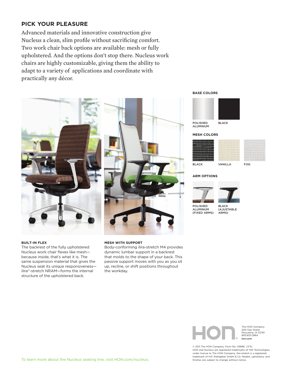 HON Nucleus Work Chairs User Manual | Page 2 / 2