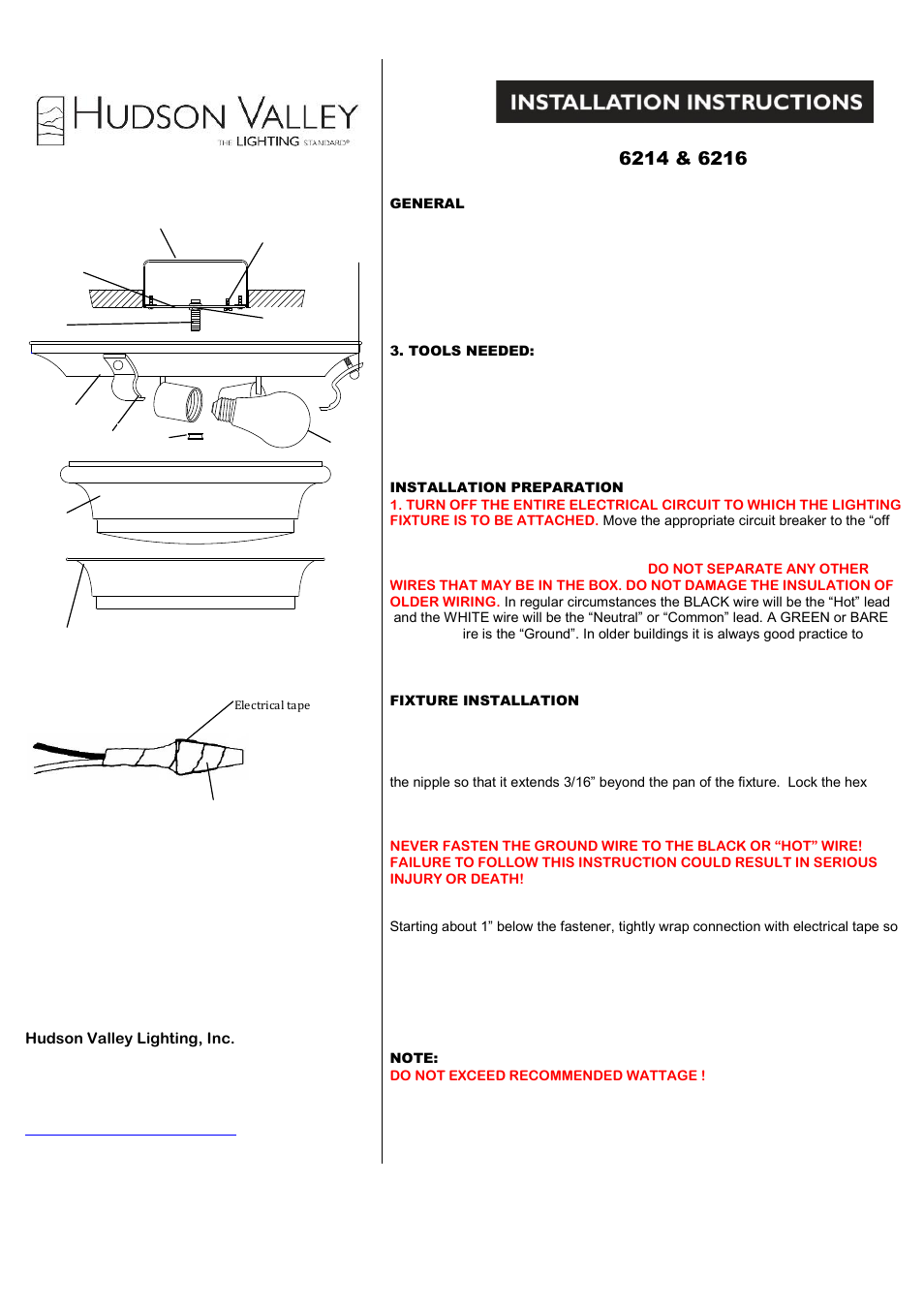 Hudson Valley Lighting ASHLAND 6214 User Manual | 1 page