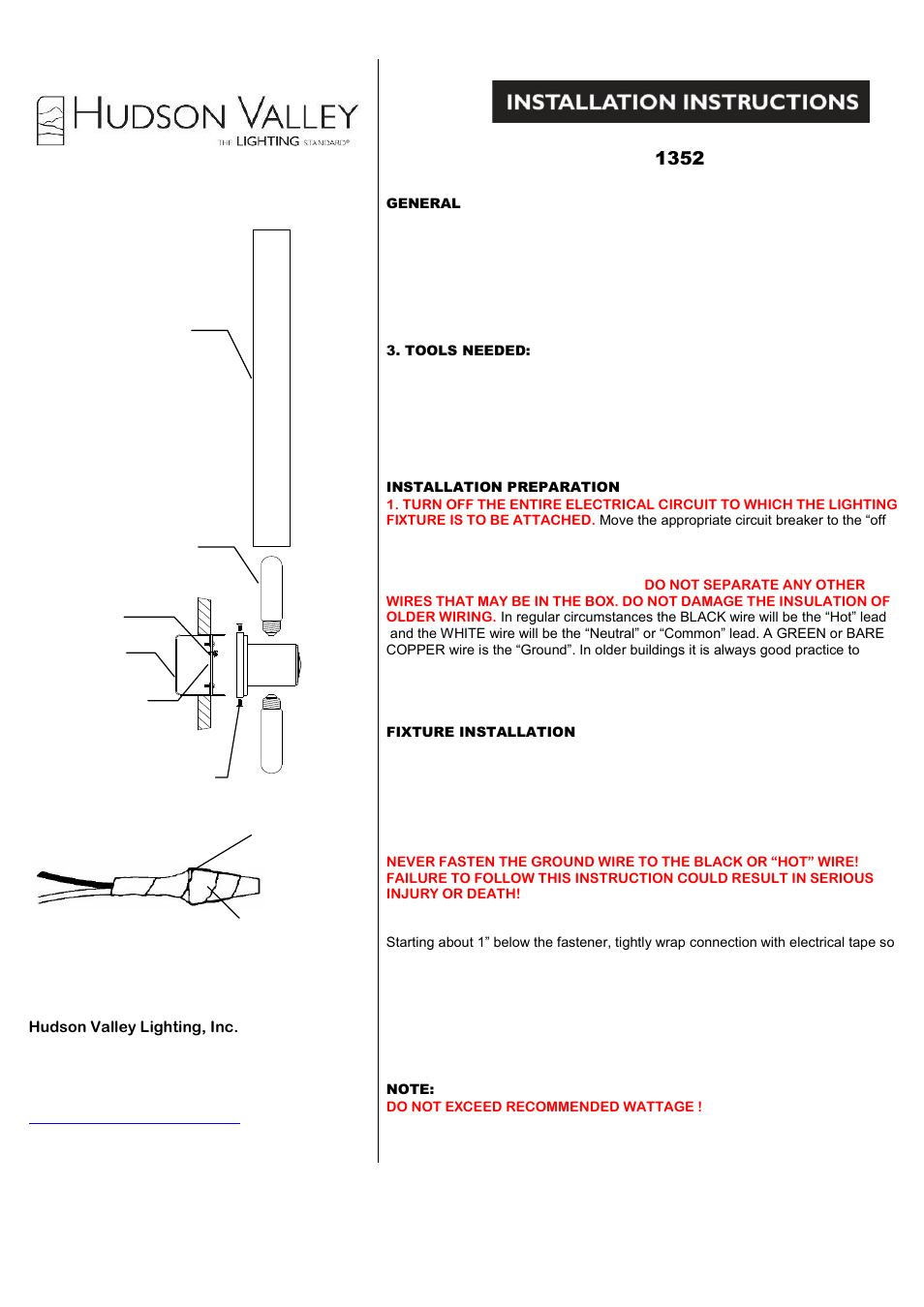 Hudson Valley Lighting AUBURN 1352 User Manual | 1 page