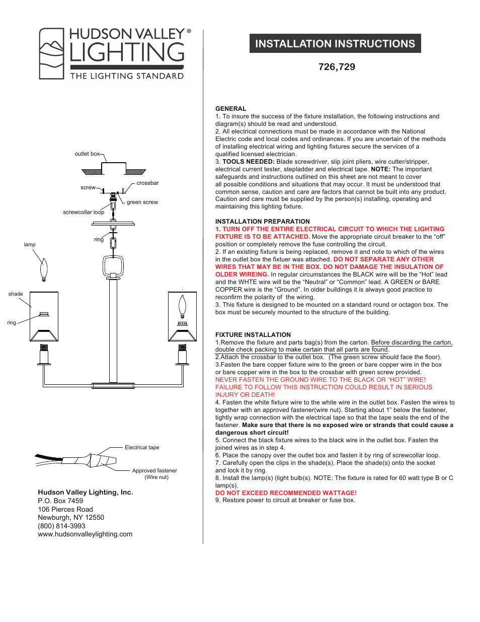 Hudson Valley Lighting BALDWIN 726 User Manual | 1 page