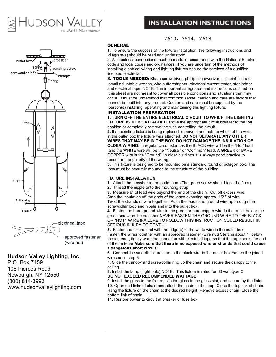 Hudson Valley Lighting BERKSHIRE 7614 User Manual | 1 page