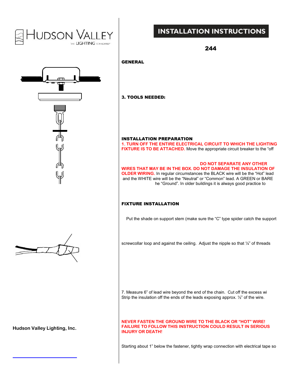 Hudson Valley Lighting BERWICK 244 User Manual | 2 pages