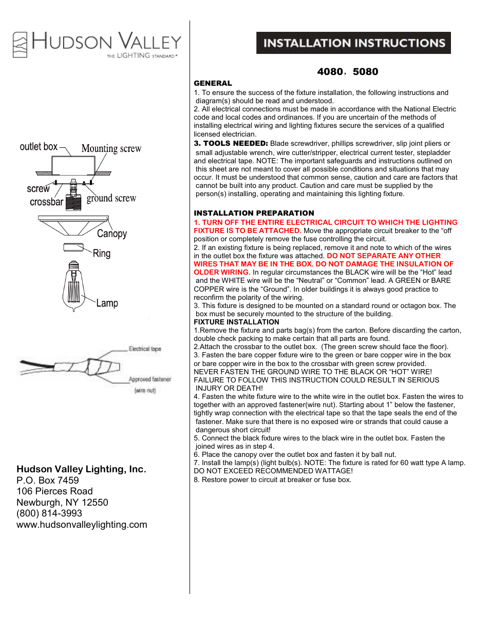 Hudson Valley Lighting BETHESDA 5080 User Manual | 1 page