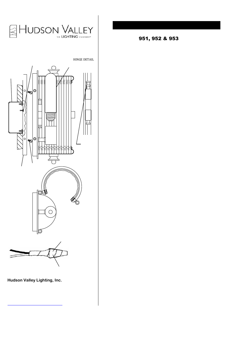 Instruções de instalação | Hudson Valley Lighting BRISTOL 951-953 User Manual | Page 2 / 2