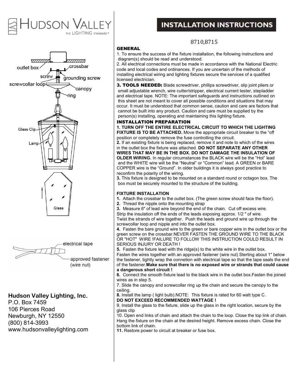 Hudson Valley Lighting CARLISLE 8715 User Manual | 1 page