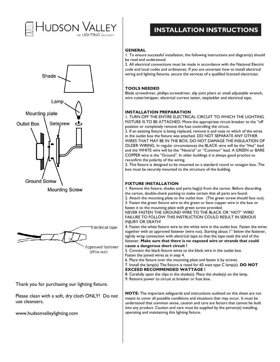 Hudson Valley Lighting CLAYTON 2462 User Manual | 1 page