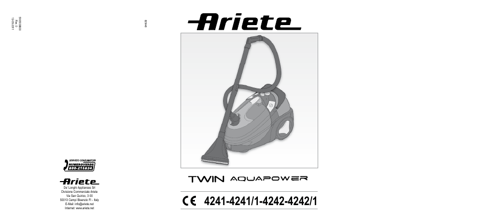 ARIETE Twin Aqua Power 4242 User Manual | 38 pages
