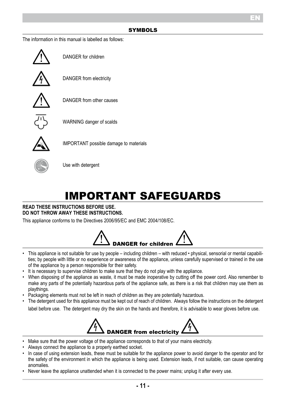 Important safeguards, It - 11 - en | ARIETE New Hot Aqua Power User Manual | Page 13 / 38