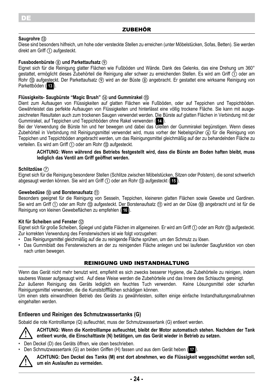 24 - de | ARIETE New Hot Aqua Power User Manual | Page 26 / 38