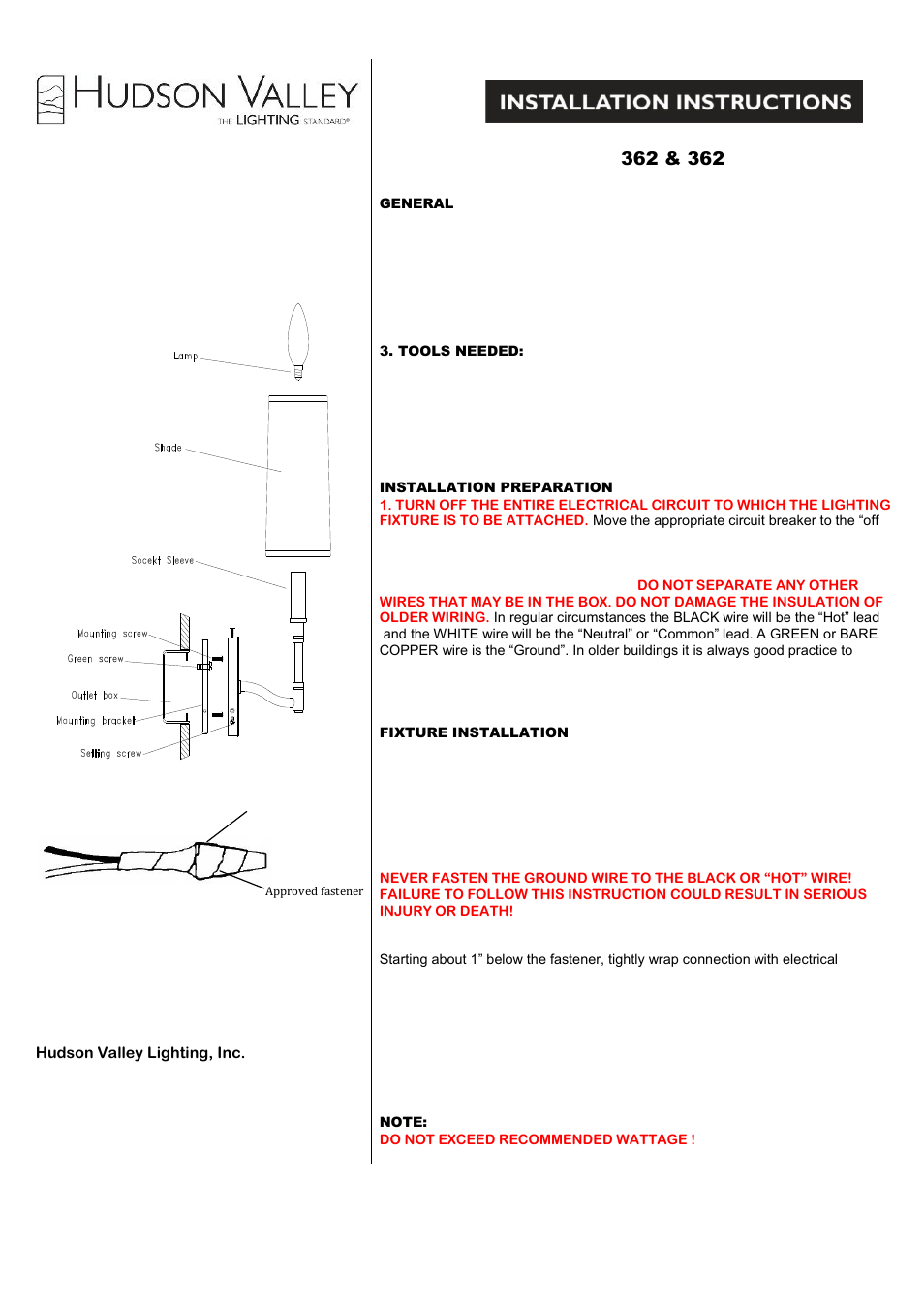 Hudson Valley Lighting DILLION 362 User Manual | 1 page