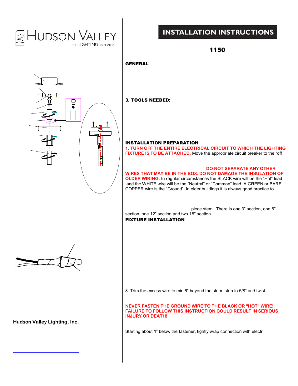 Hudson Valley Lighting DRUID HILLS 1150 User Manual | 2 pages