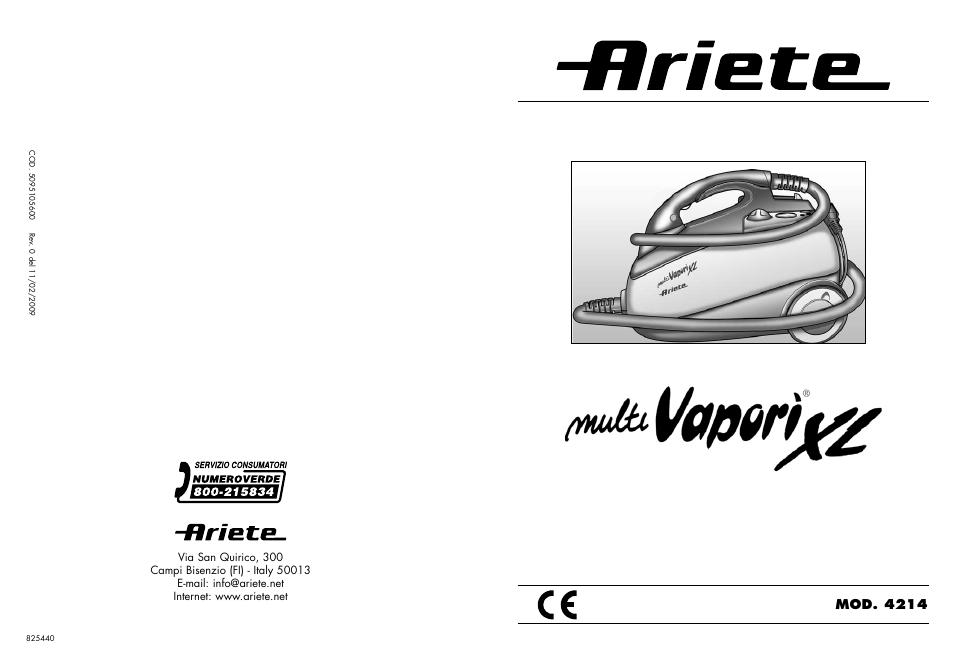 ARIETE Multivapori XL 4214 User Manual | 55 pages