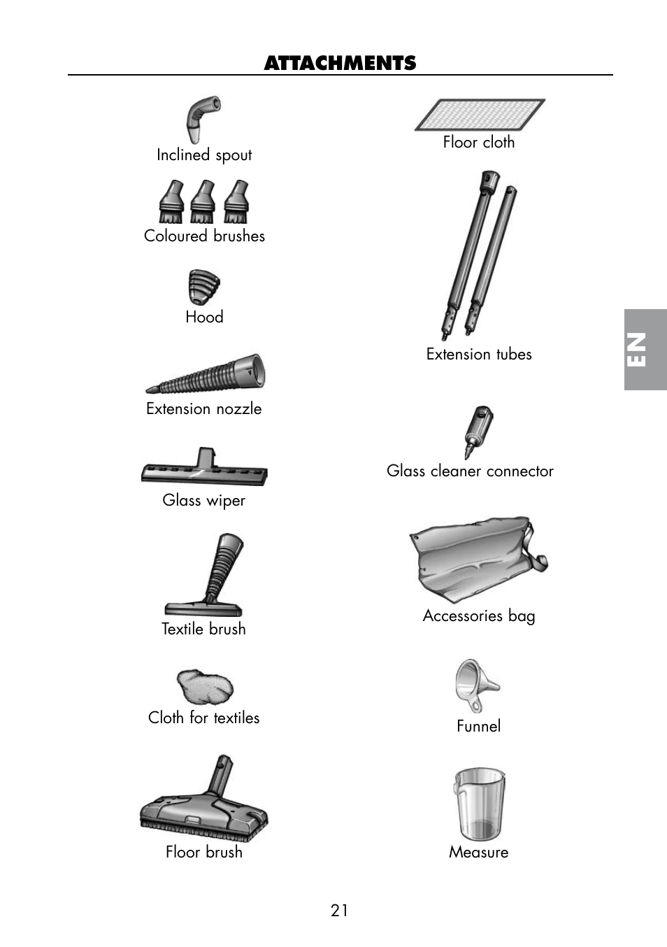 Attachments | ARIETE Multivapori XL 4214 User Manual | Page 22 / 55