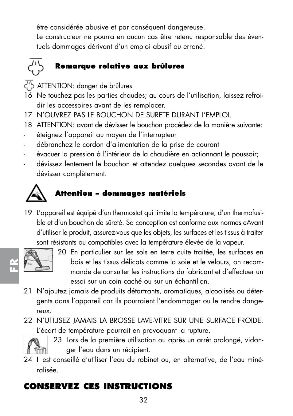 Conservez ces instructions | ARIETE Multivapori XL 4214 User Manual | Page 33 / 55