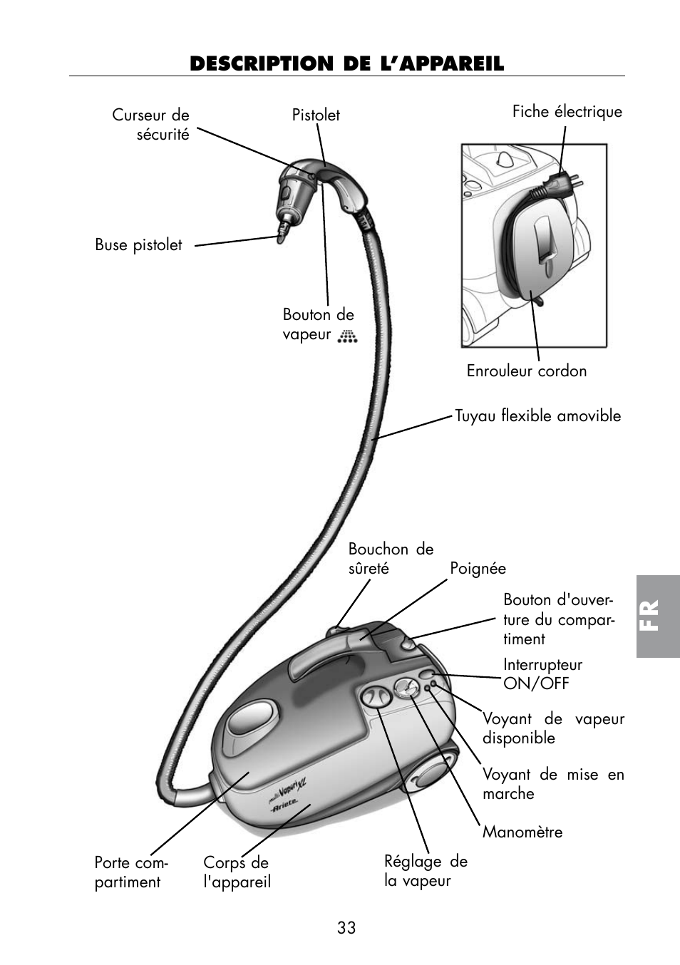 Description de l’appareil | ARIETE Multivapori XL 4214 User Manual | Page 34 / 55