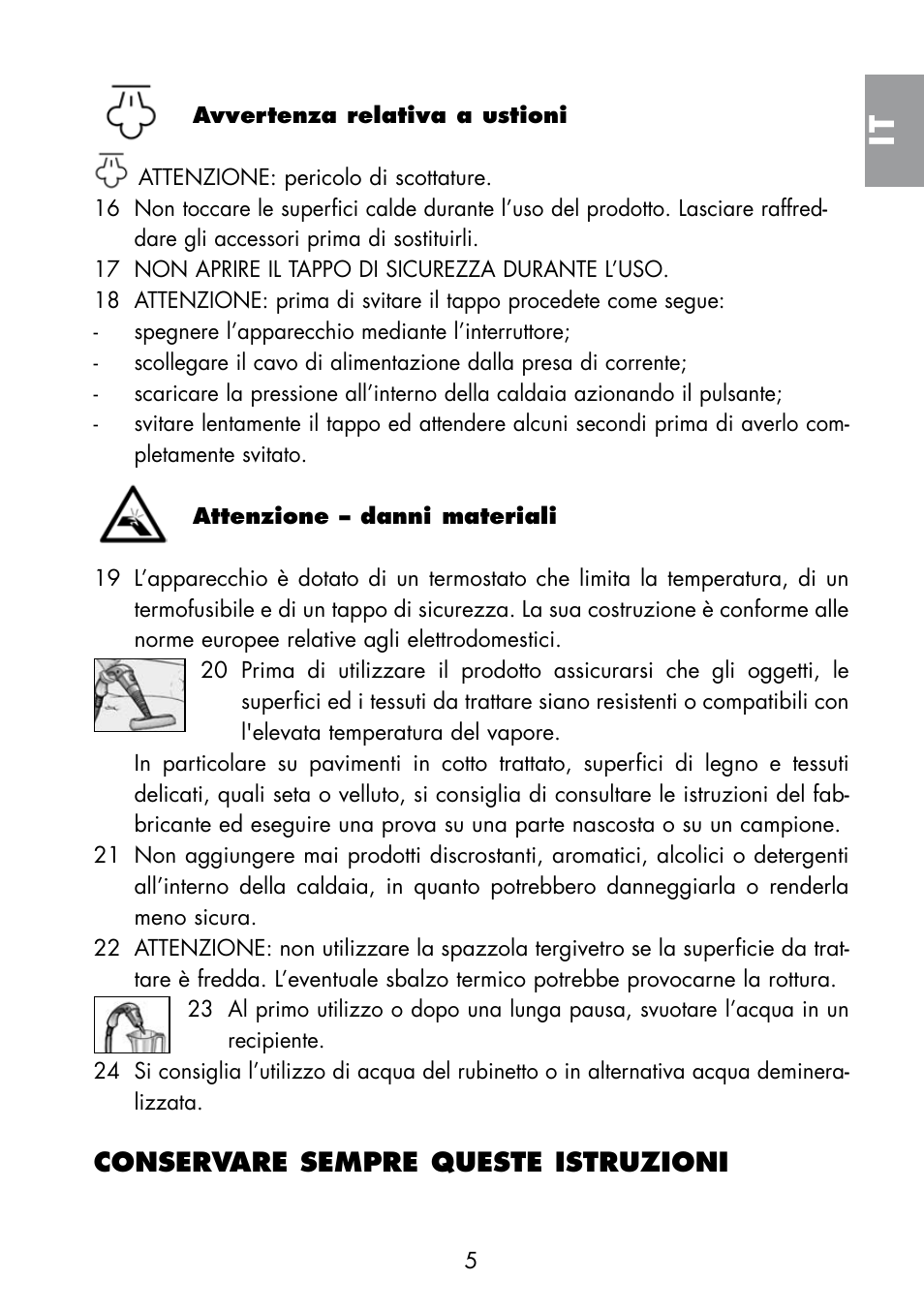 Conservare sempre queste istruzioni | ARIETE Multivapori XL 4214 User Manual | Page 6 / 55