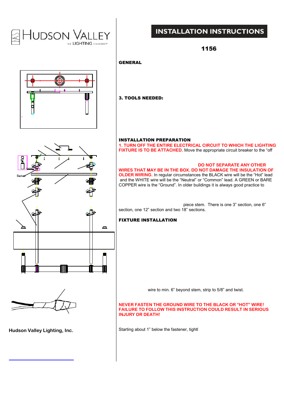 Hudson Valley Lighting DRUID HILLS 1156 User Manual | 2 pages