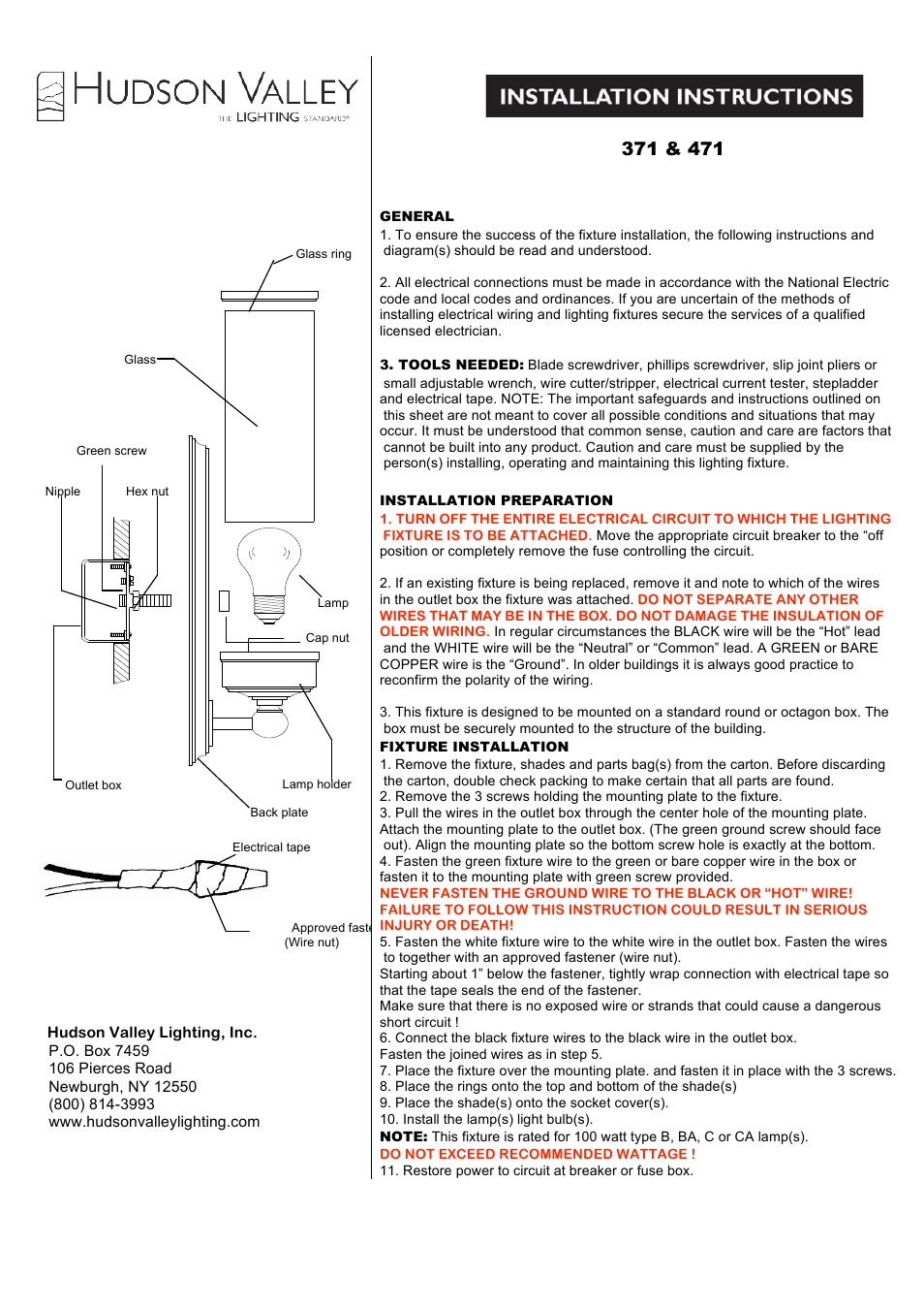 Hudson Valley Lighting EVERETT 471 User Manual | 2 pages