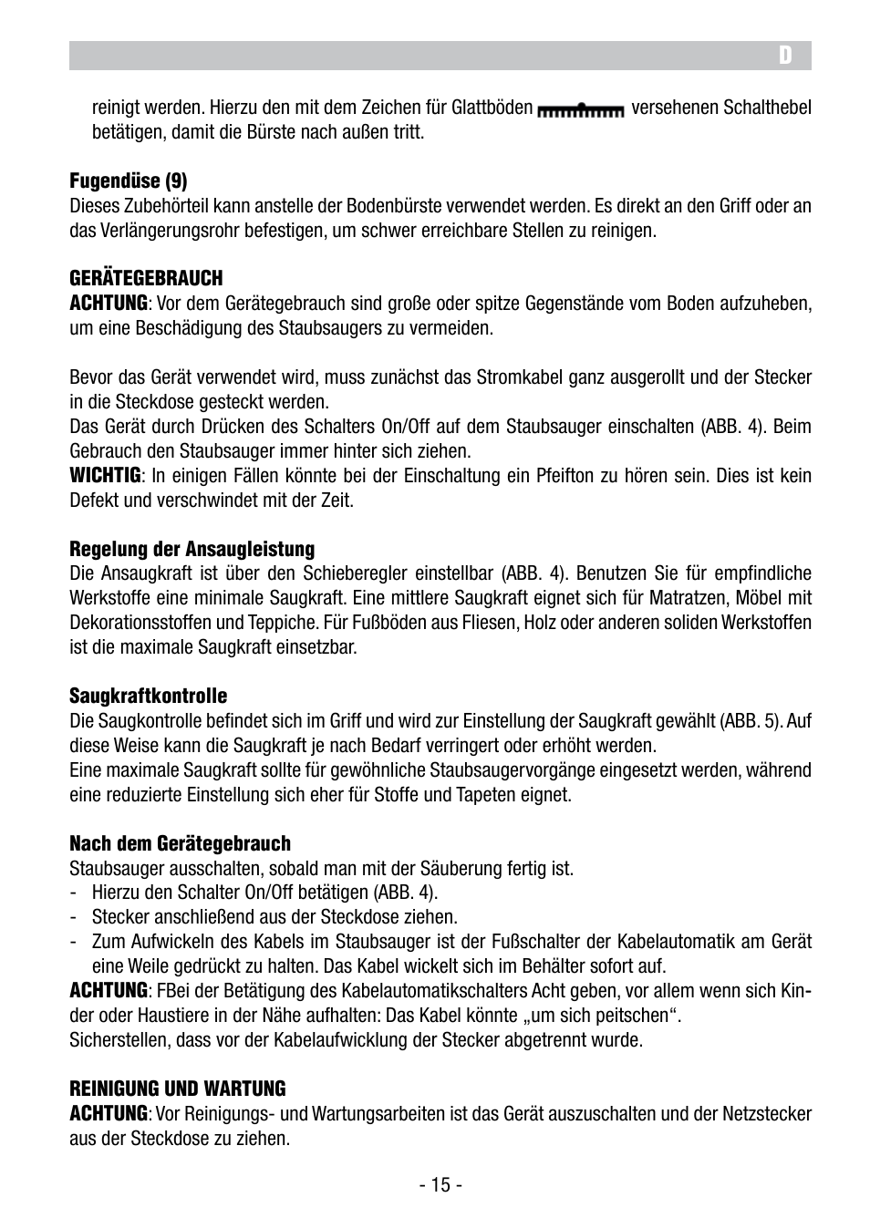 ARIETE Vertigo User Manual | Page 17 / 52