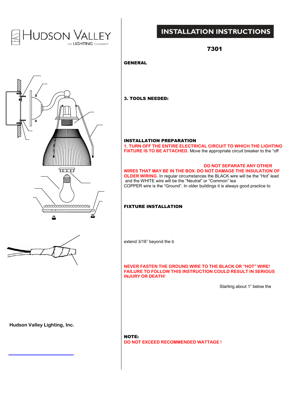 Hudson Valley Lighting HAVERHILL 7301 User Manual | 1 page