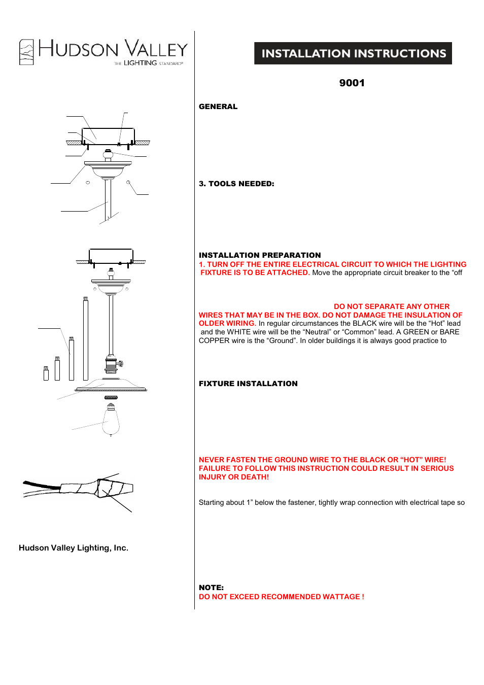 Hudson Valley Lighting HEIRLOOM 9001 User Manual | 1 page