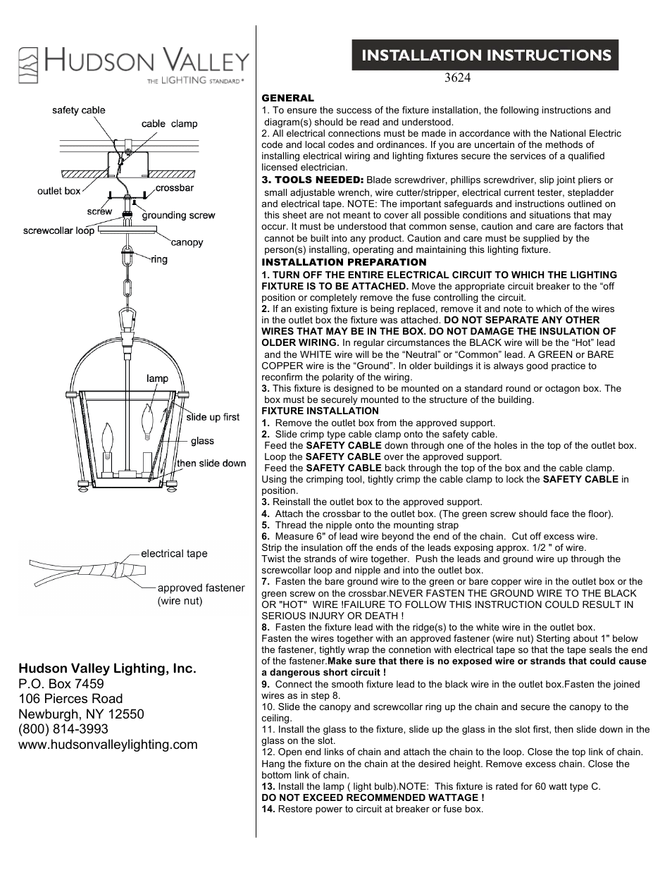 Hudson Valley Lighting HOLLIS 3624 User Manual | 1 page