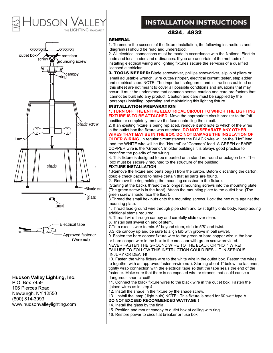 Hudson Valley Lighting HUMPHREY 4832 User Manual | 1 page