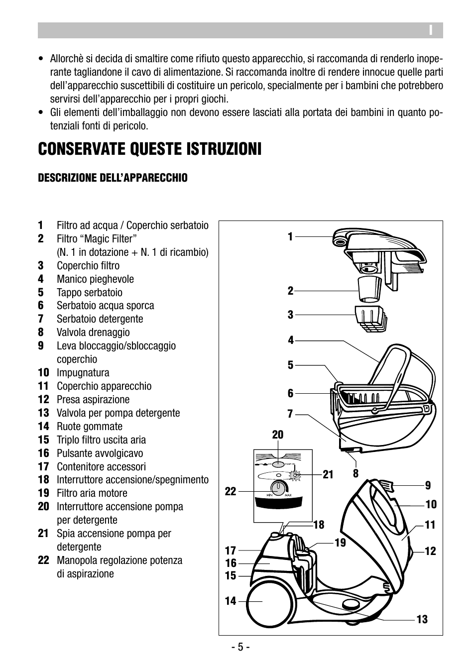 Conservate queste istruzioni | ARIETE Twin Aqua Power  2477 User Manual | Page 7 / 36