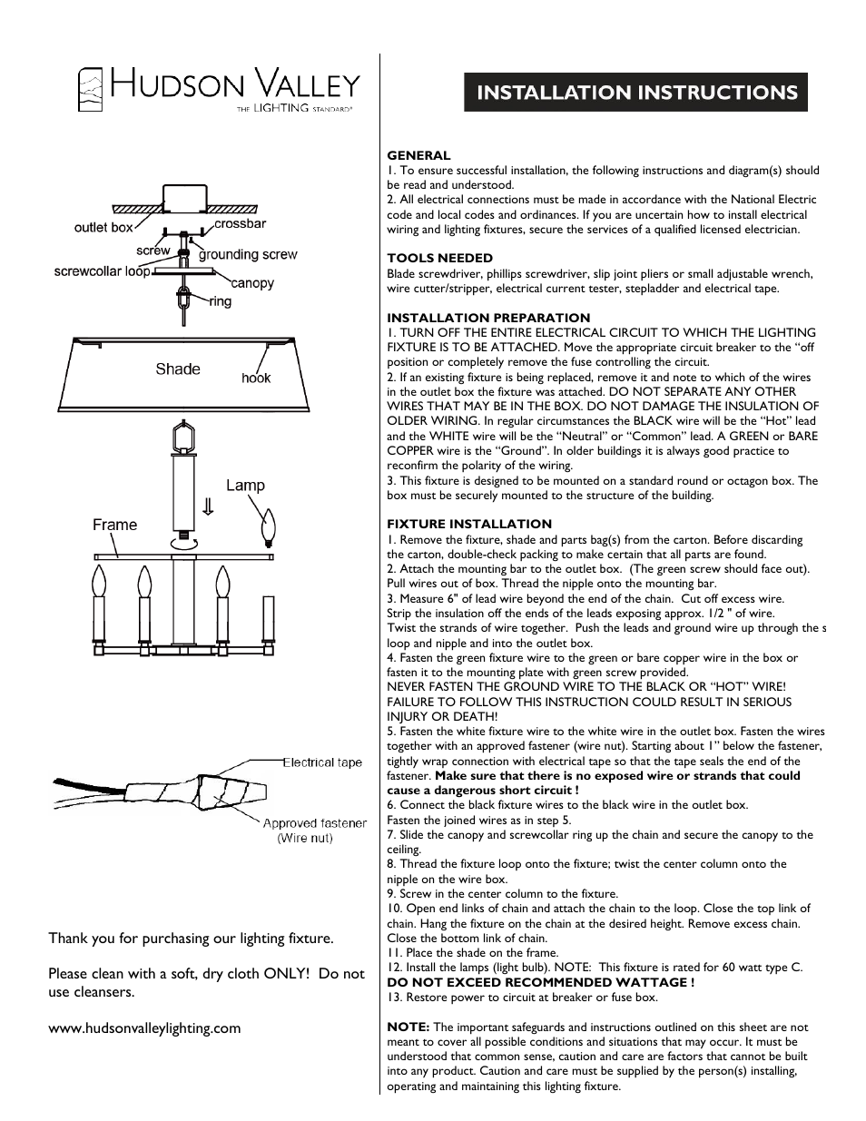 Hudson Valley Lighting KINGSTON 7024 User Manual | 2 pages