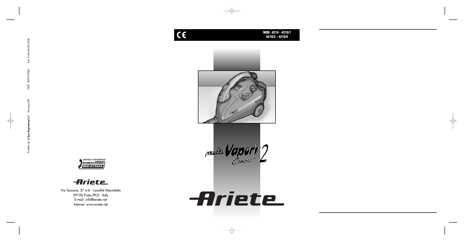 ARIETE MVC2 Deluxe 4210 5 User Manual | 102 pages