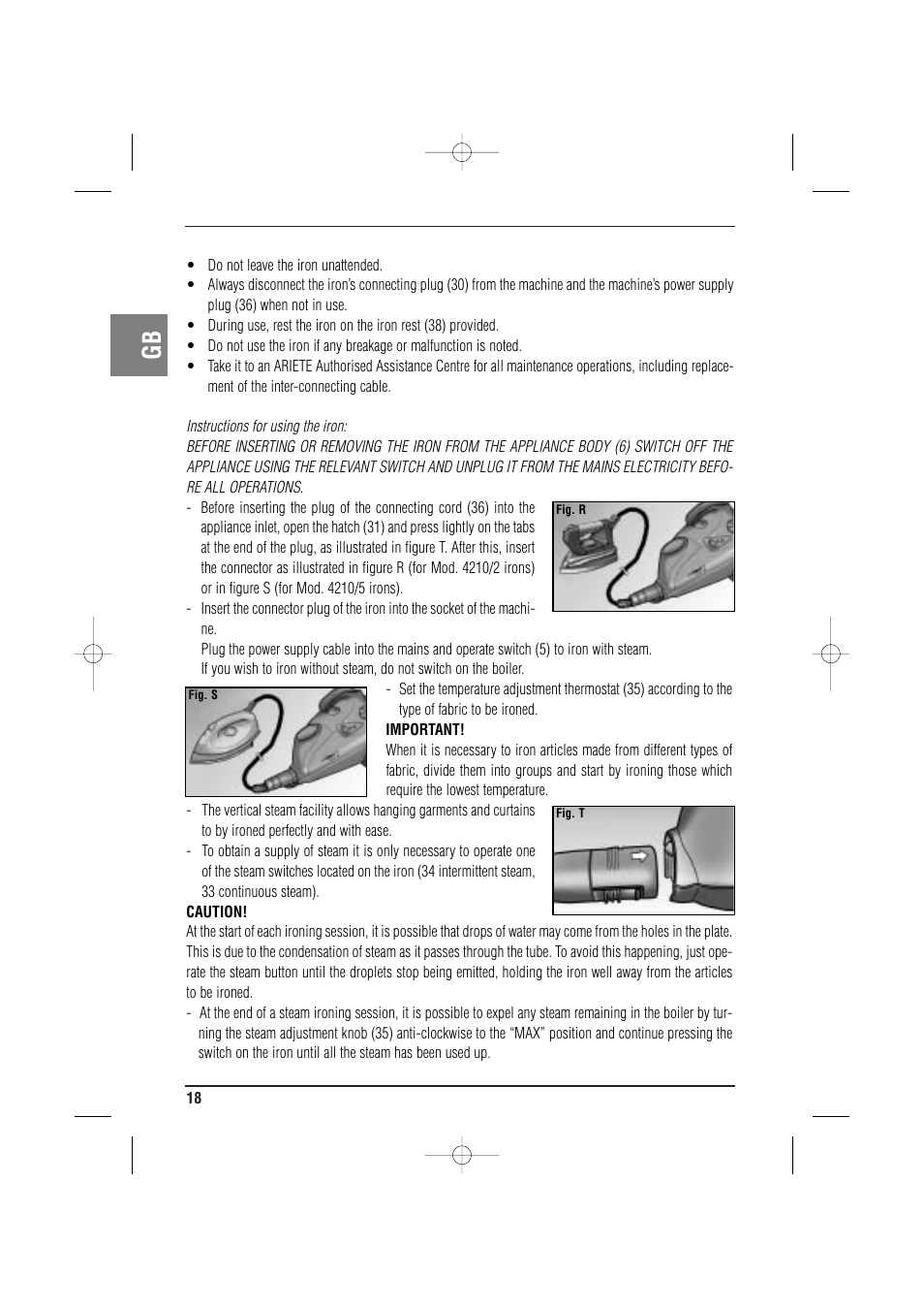 ARIETE MVC2 Deluxe 4210 5 User Manual | Page 20 / 102