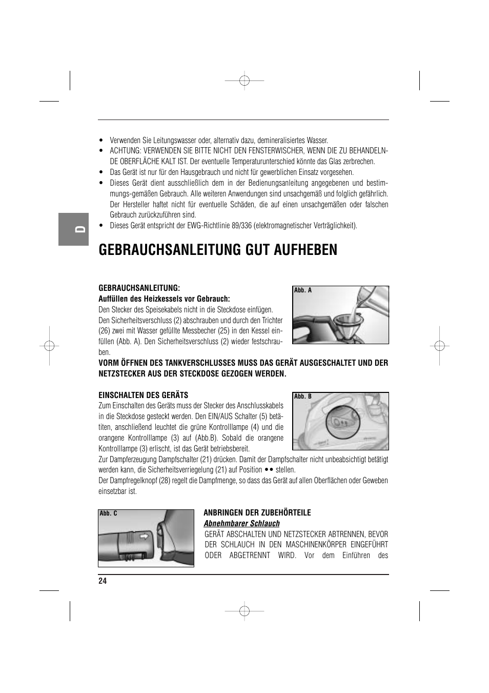 Gebrauchsanleitung gut aufheben | ARIETE MVC2 Deluxe 4210 5 User Manual | Page 26 / 102