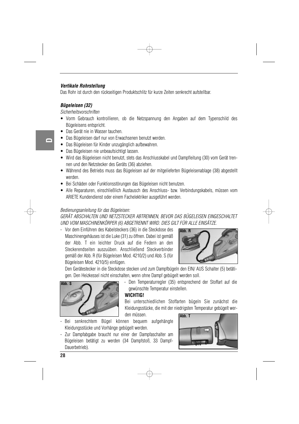 ARIETE MVC2 Deluxe 4210 5 User Manual | Page 30 / 102