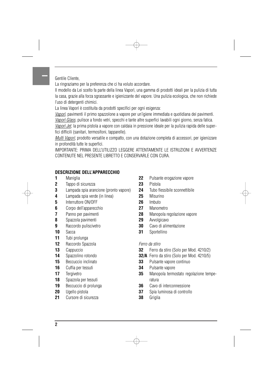 ARIETE MVC2 Deluxe 4210 5 User Manual | Page 4 / 102