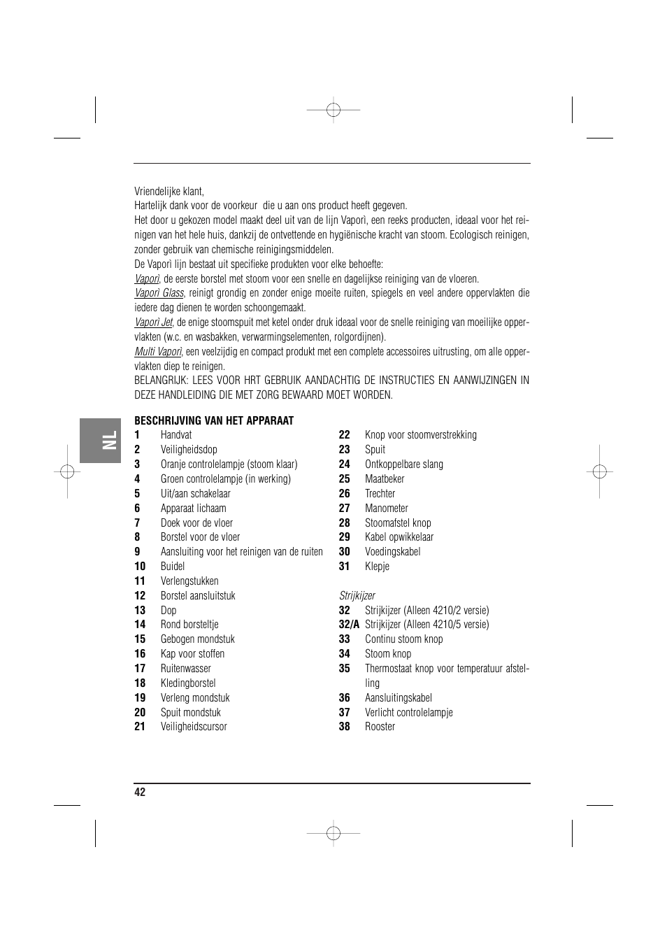 ARIETE MVC2 Deluxe 4210 5 User Manual | Page 44 / 102