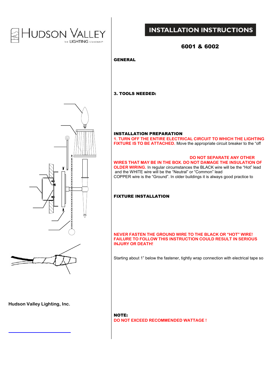 Hudson Valley Lighting LAUREL 6002 User Manual | 1 page