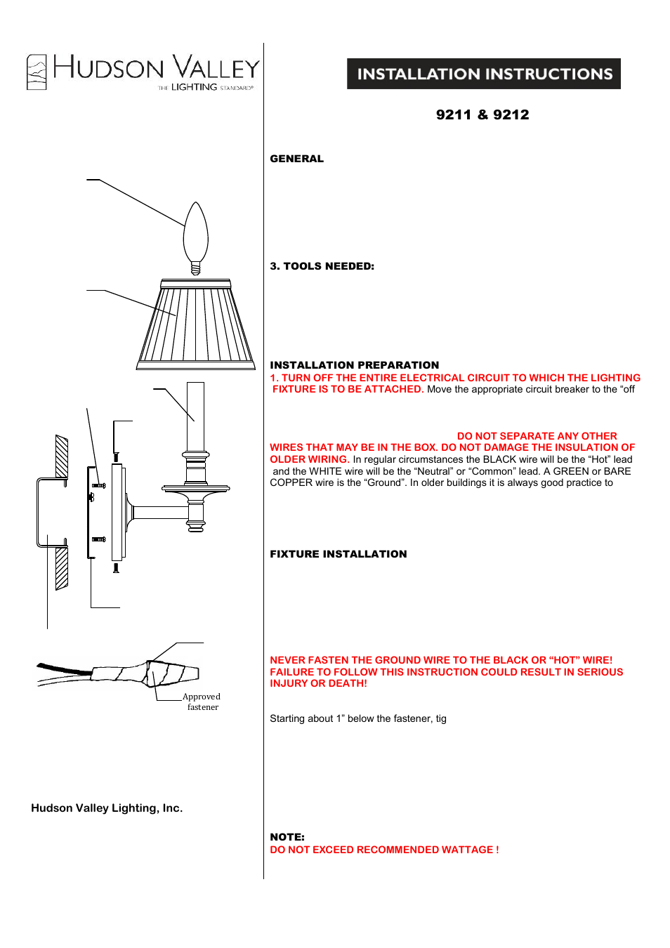 Hudson Valley Lighting LITCHFIELD 9212 User Manual | 2 pages
