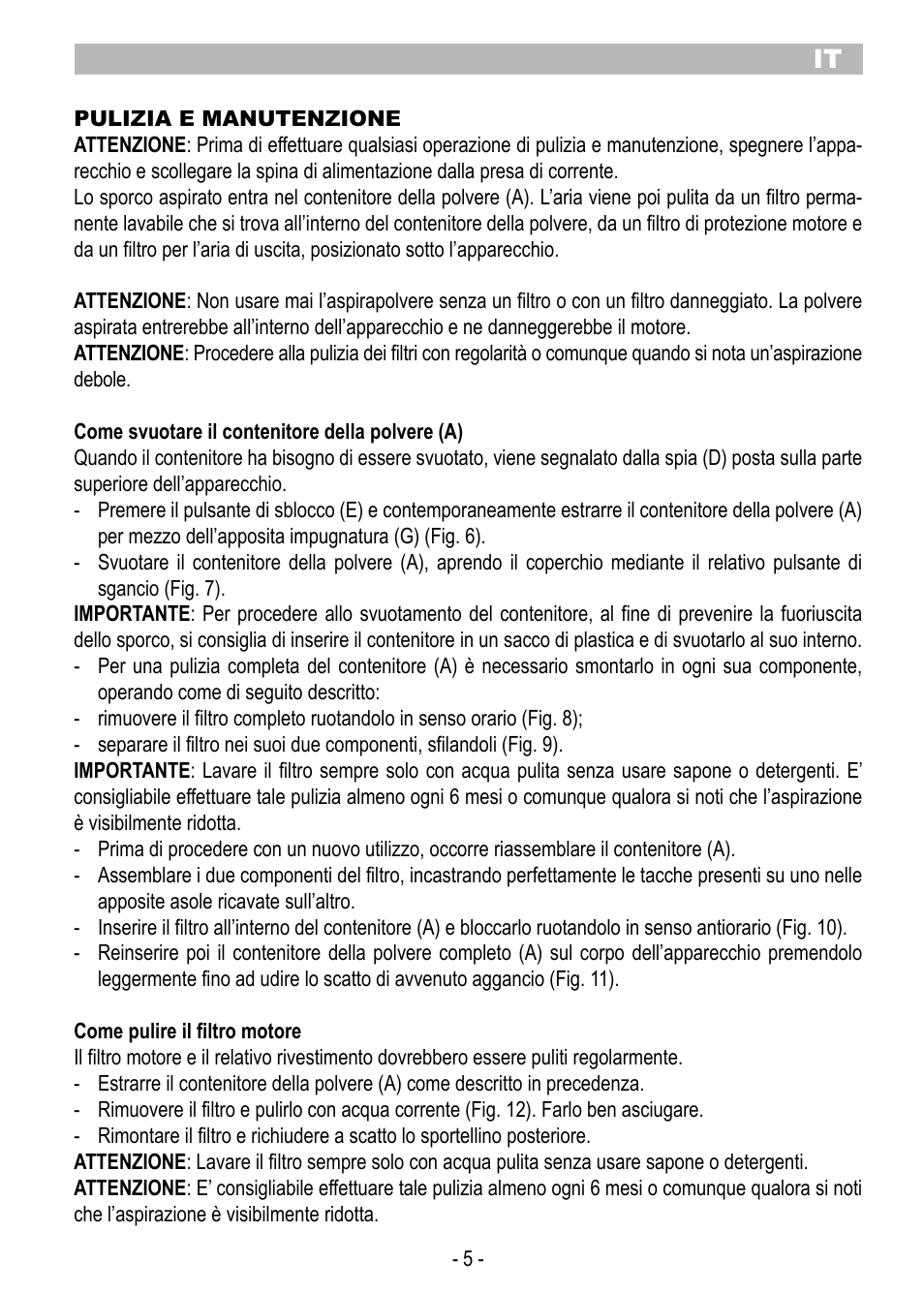ARIETE Eco Power 2788 User Manual | Page 7 / 50