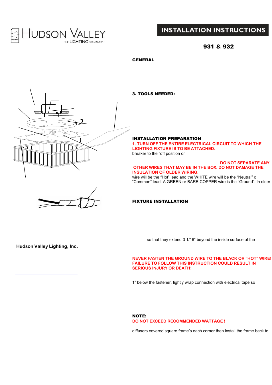 Hudson Valley Lighting MIDDLEBURY 932 User Manual | 1 page