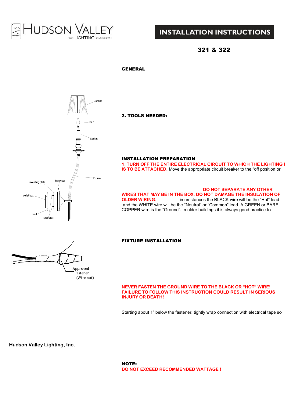 Hudson Valley Lighting MONROE 322 User Manual | 1 page