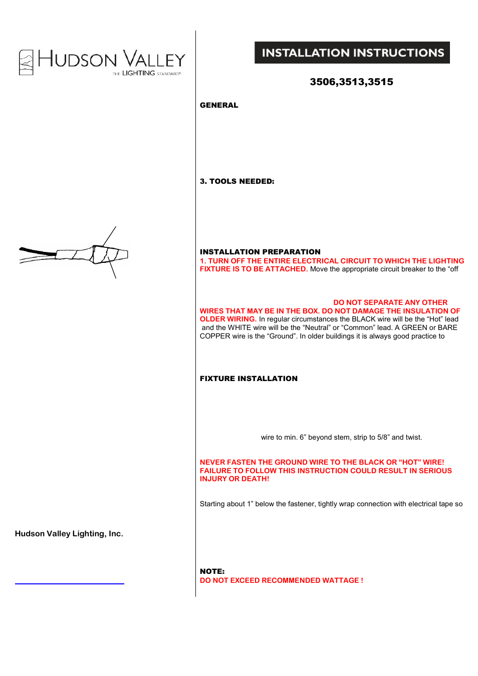 Hudson Valley Lighting NAPLES 3515 User Manual | 2 pages