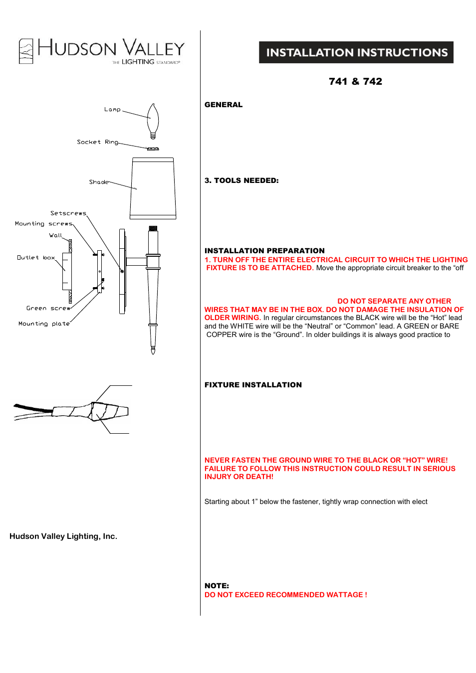 Hudson Valley Lighting NORWICH 742 User Manual | 1 page