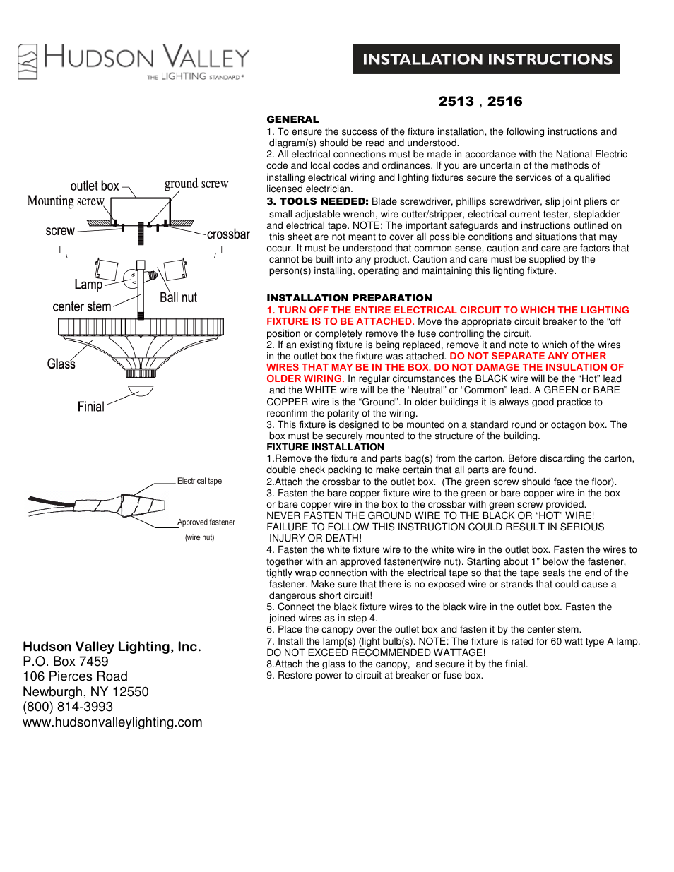 Hudson Valley Lighting PARIS 2516 User Manual | 1 page