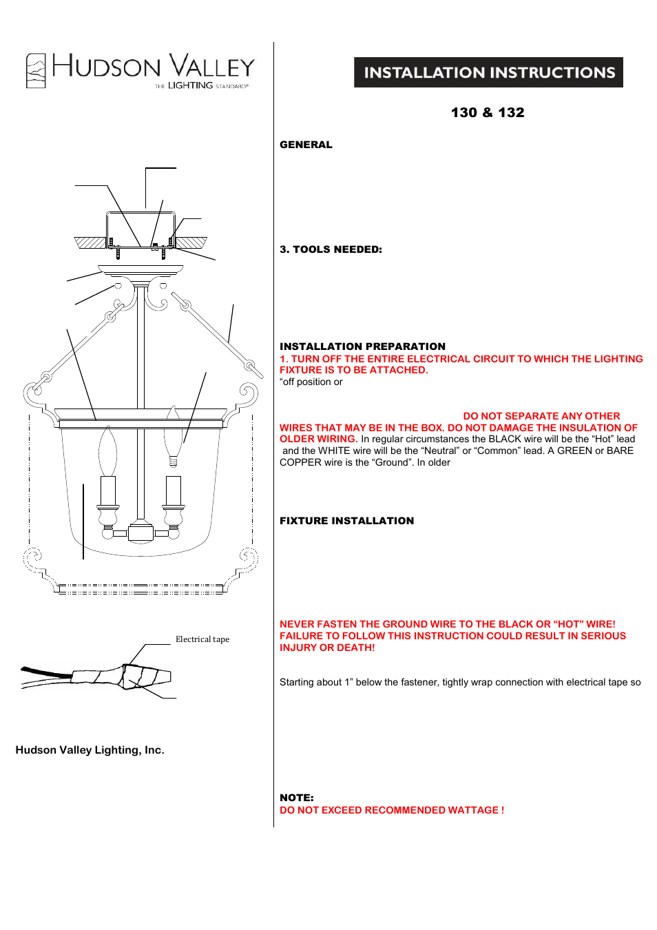 Hudson Valley Lighting QUINTON 132 User Manual | 2 pages