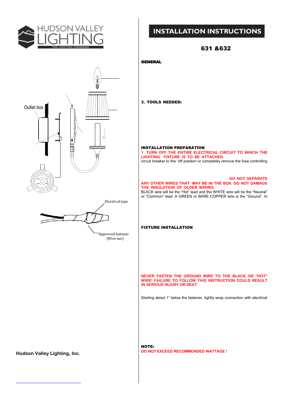 Hudson Valley Lighting REGENT 632 User Manual | 1 page