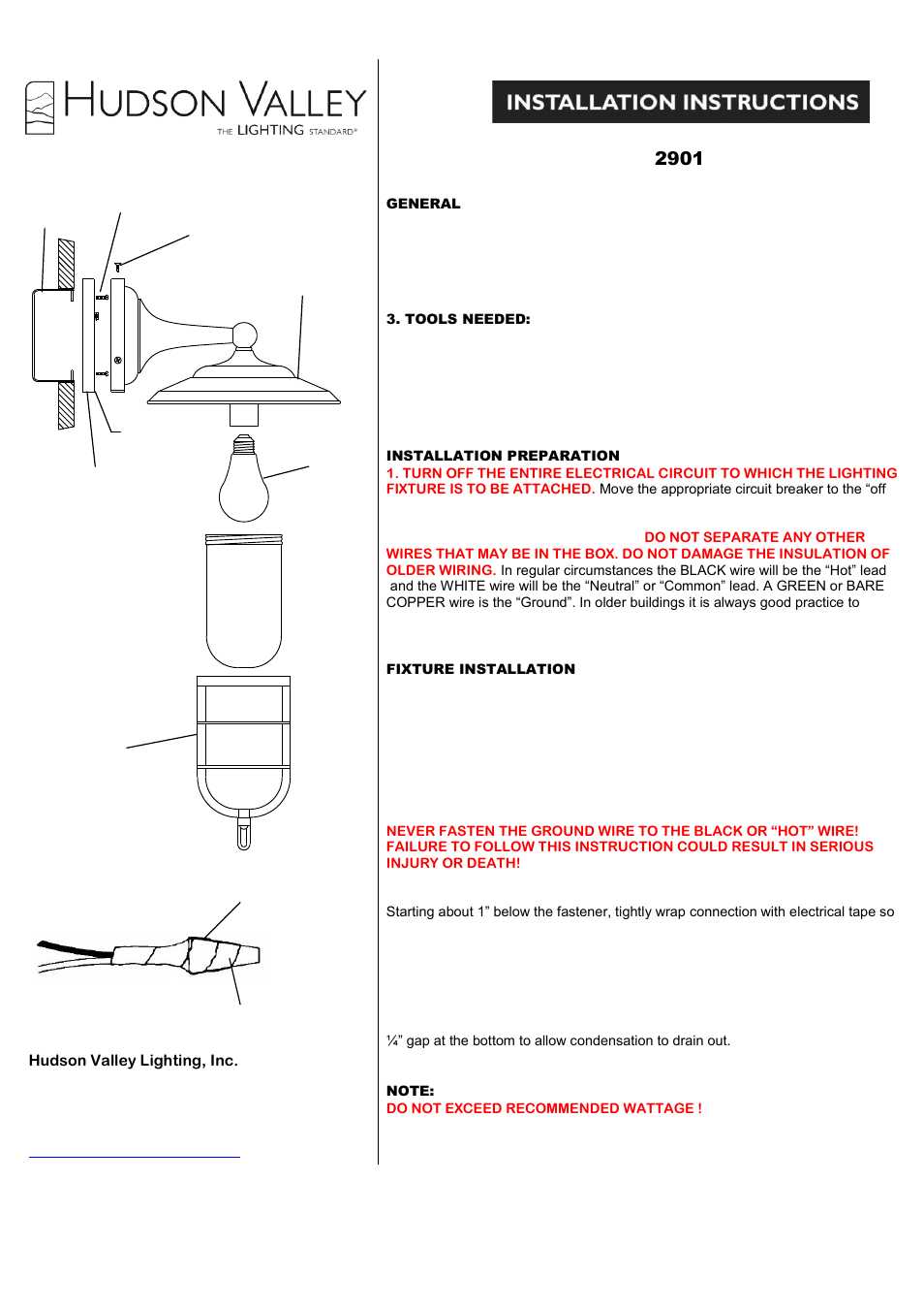 Hudson Valley Lighting ROCKFORD 2901 User Manual | 1 page