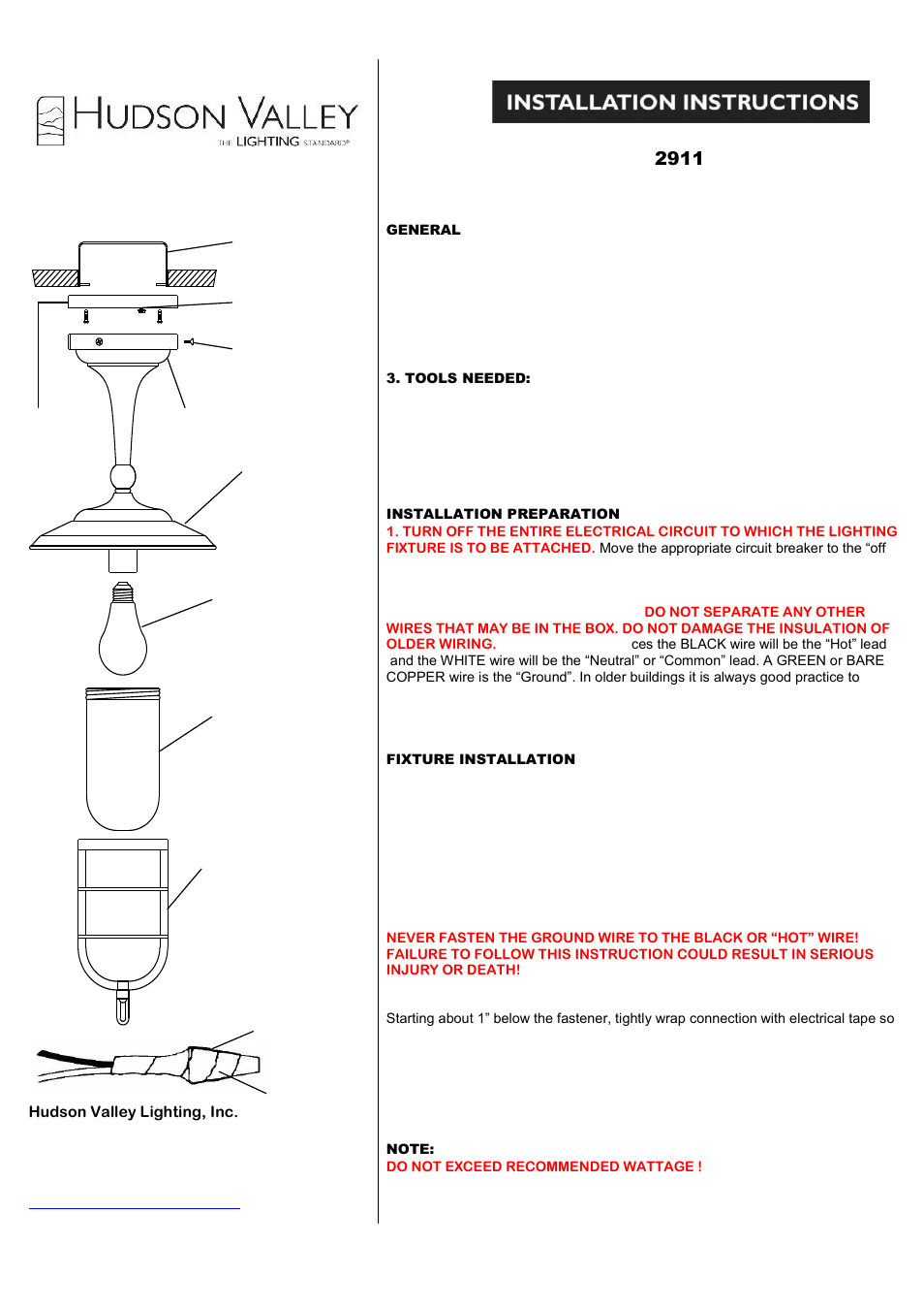 Hudson Valley Lighting ROCKFORD 2911 User Manual | 1 page